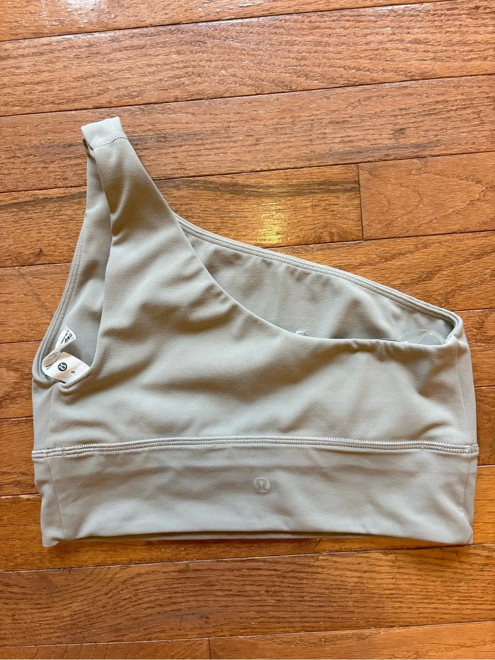 lululemon athletica One-Shoulder sports bra athletic Top in light grey